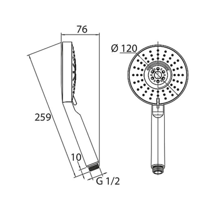 Bravat Handbrause rund Ø 12 cm