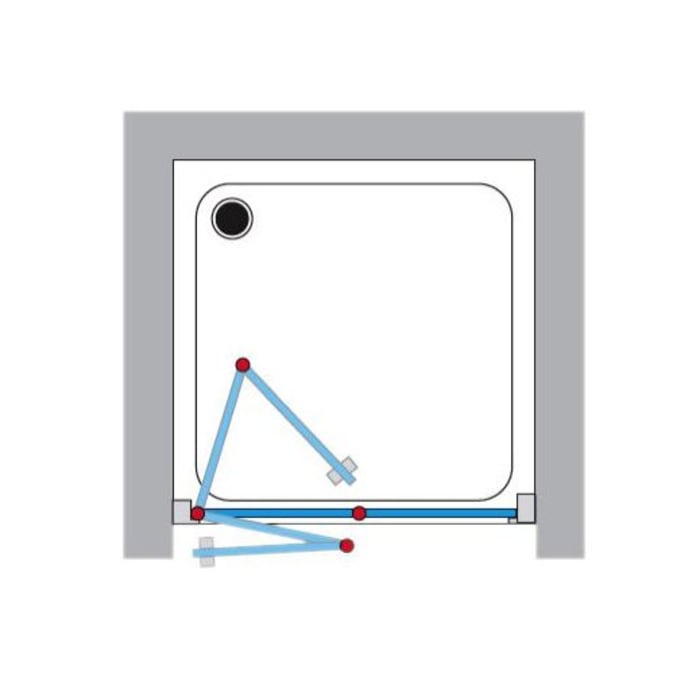 Breuer ELANA KOMFORT Drehfalttür für Nische DFTN 75 cm, Anschlag links