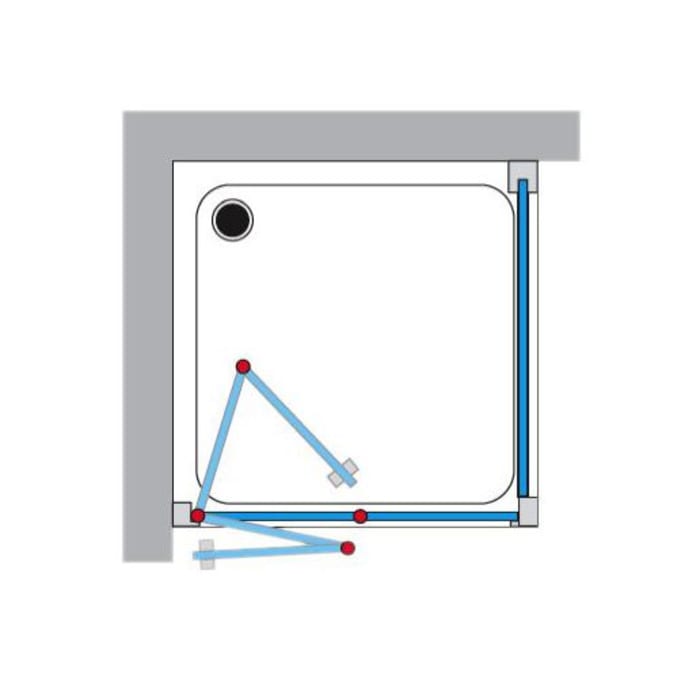 Breuer ELANA KOMFORT Drehfalttür für Seitenwand DFTSW 80 cm, Anschlag links