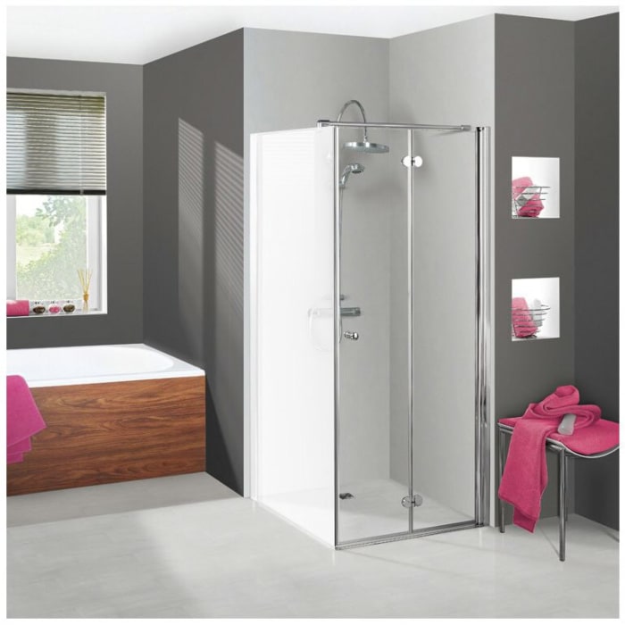 Breuer ELANA KOMFORT Drehfalttür für Seitenwand DFTSW 90 cm, Anschlag rechts