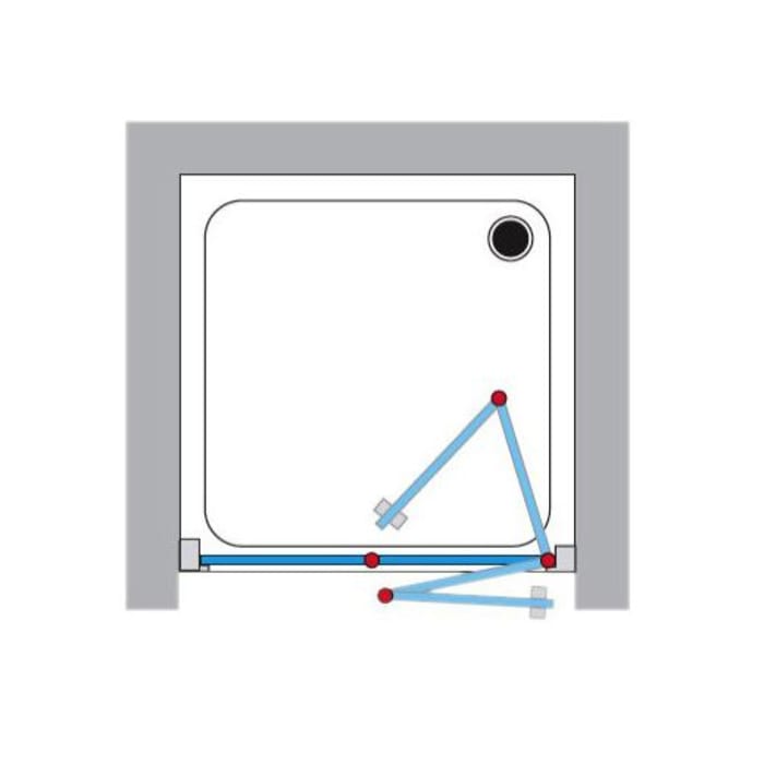 Breuer ELANA KOMFORT Drehfalttür für Nische DFTN 80 cm, Anschlag rechts mit CER+ Beschichtung