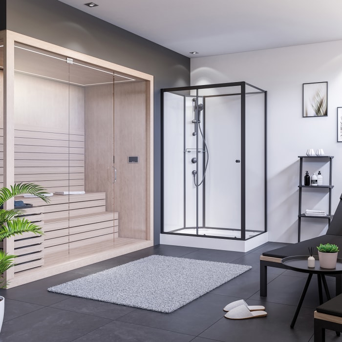 Breuer Komplettdusche BR 100, 120 x 80 cm, Anschlag links