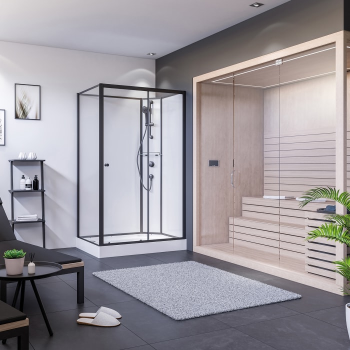 Breuer Komplettdusche BR 100, 80 x 120 cm, Anschlag rechts