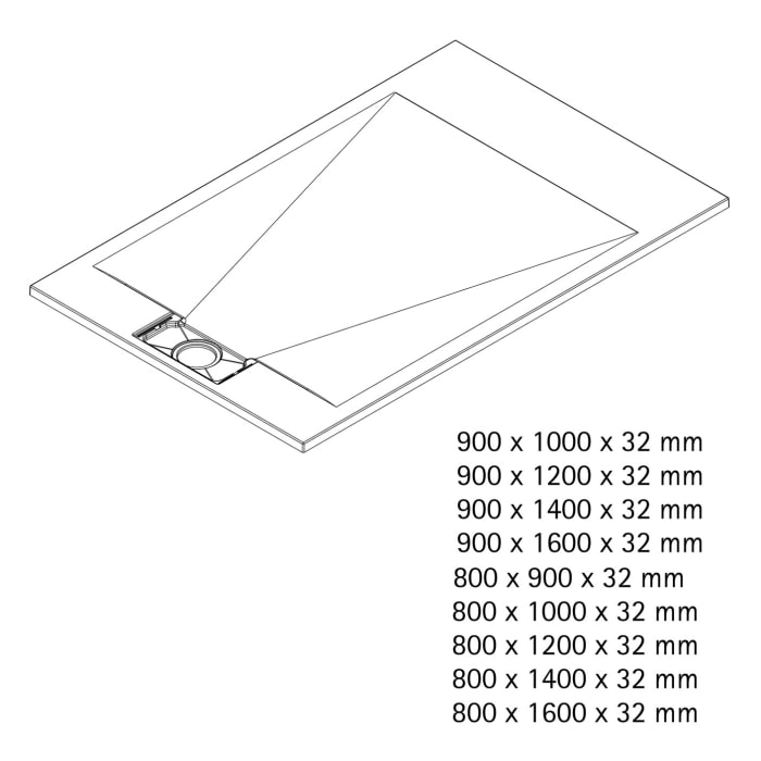 Breuer Lite-Line Steinoptik Rechteckduschwanne 80 x 100 cm
