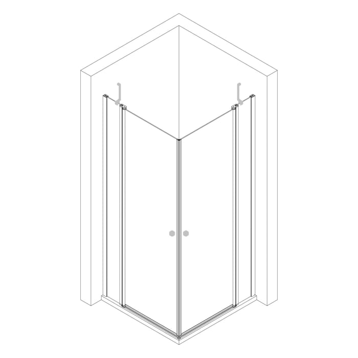 Breuer ELANA 2.0 Eckeinstieg Drehtür 4-teilig 90 x 90 cm