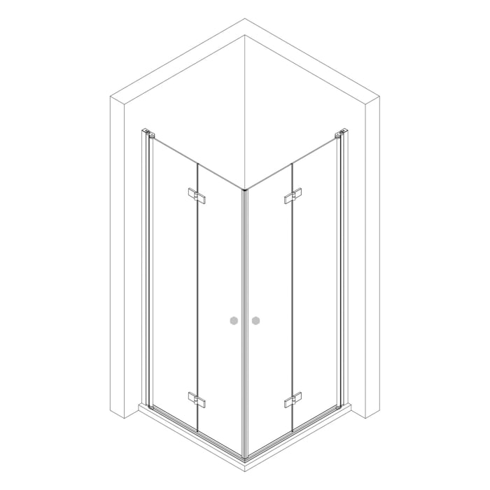 Breuer ELANA 2.0 Eckeinstieg Drehfalttür 4-teilig 80 x 80 cm