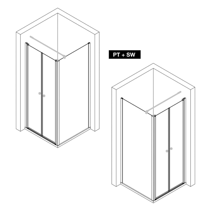 Breuer ELANA 2.0 Pendeltür für Seitenwand 1423/1424, 100 cm