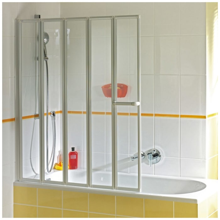 Breuer Fara Badewannenfaltwand BFW7 167 x 140 cm, Kunststoffglas