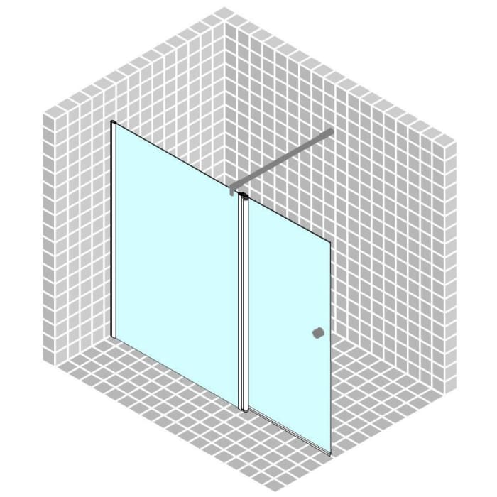 Breuer Entra Walk In Seitenwand mit beweglichem Seitenteil in einer Flucht 140 cm, Anschlag links mit CER+ Beschichtung
