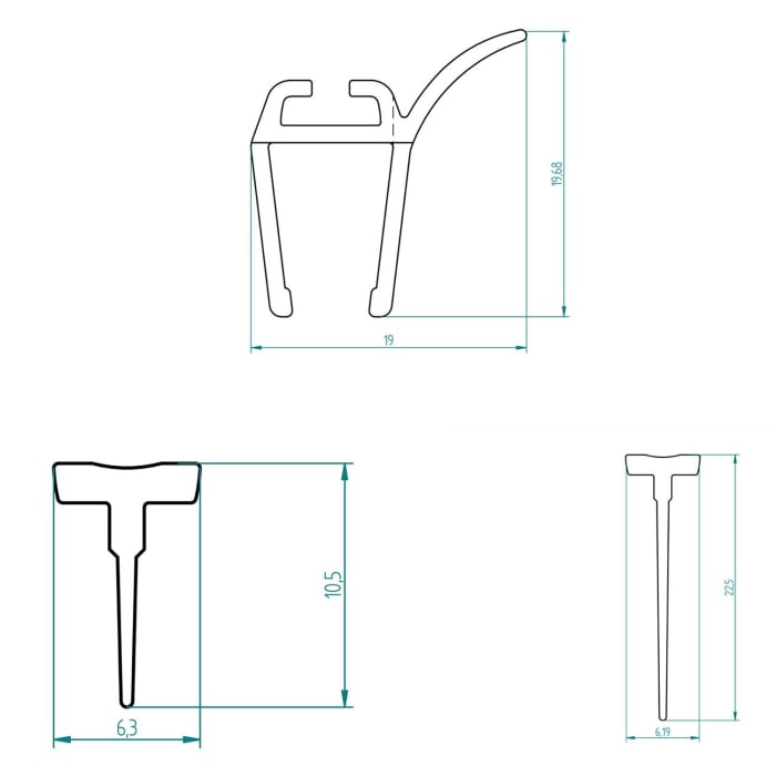 Breuer Europa Ersatz-Spritzschutz mit Einschubdichtung für Europa Design Drehtür 900
