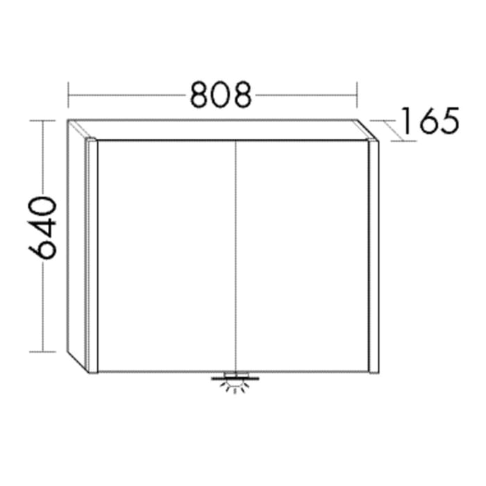 burgbad Bel Spiegelschrank mit LED-Beleuchtung 80,8 cm mit 2 Türen