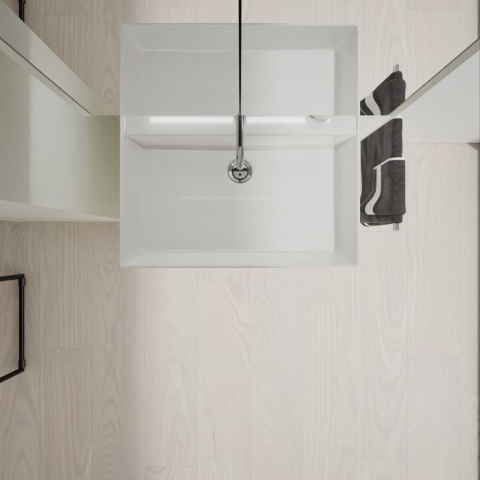 burgbad Devio Keramik-Waschtisch mit Unterschrank und LED-Spiegelschrank 60,5 cm, 2 Auszüge