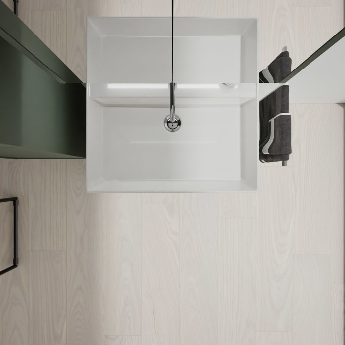 burgbad Devio Keramik-Waschtisch mit Unterschrank und LED-Spiegelschrank 60,5 cm, 2 Auszüge