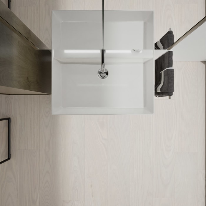 burgbad Devio Keramik-Waschtisch mit Unterschrank und LED-Spiegelschrank 60,5 cm, 2 Auszüge