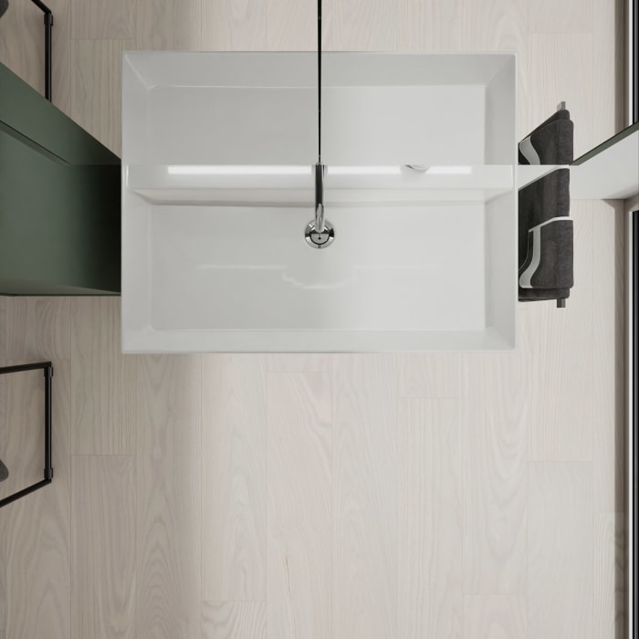 burgbad Devio Keramik-Waschtisch mit Unterschrank und LED-Spiegelschrank 80,5 cm, 2 Auszüge