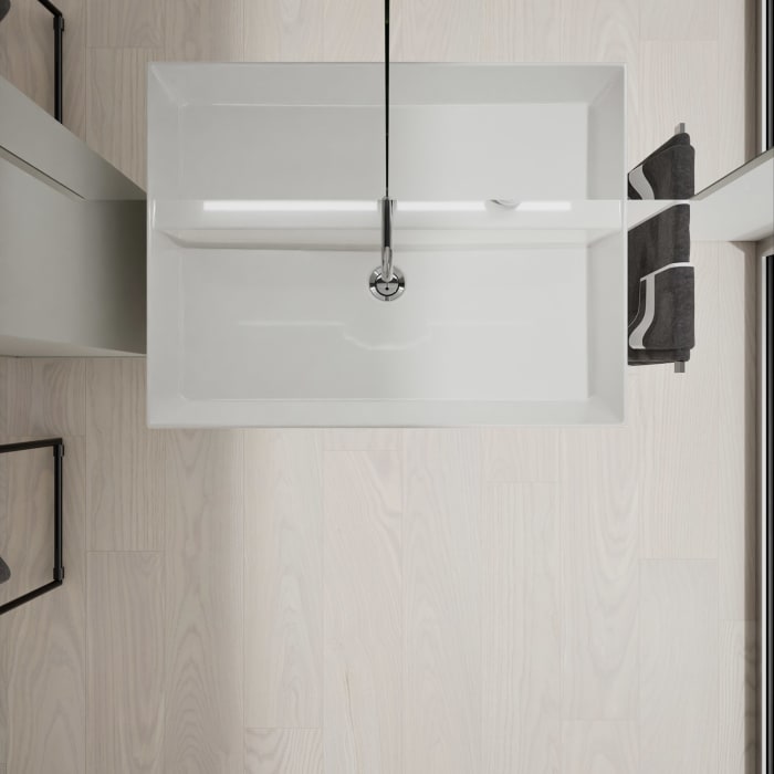 burgbad Devio Keramik-Waschtisch mit Unterschrank und LED-Spiegelschrank 80,5 cm, 2 Auszüge