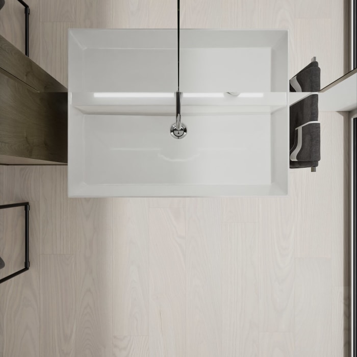 burgbad Devio Keramik-Waschtisch mit Unterschrank und LED-Spiegelschrank 80,5 cm, 2 Auszüge