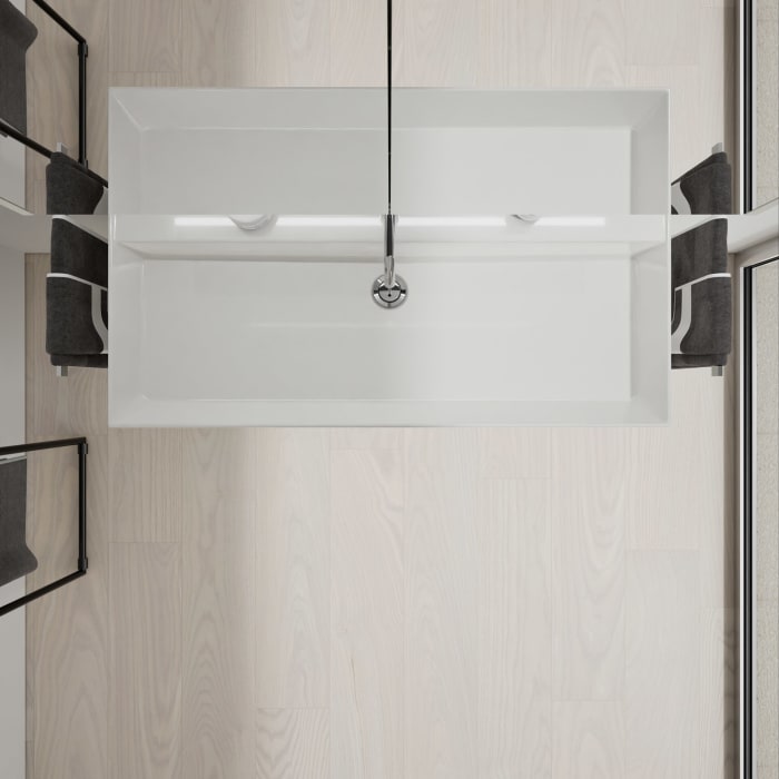 burgbad Devio Keramik-Waschtisch mit Unterschrank und LED-Spiegelschrank 100,5 cm, 2 Auszüge