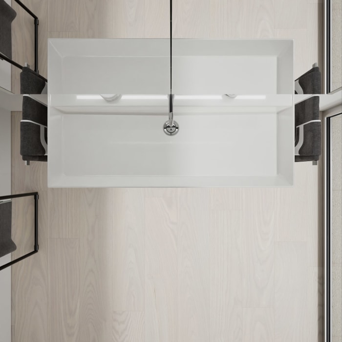 burgbad Devio Keramik-Waschtisch mit Unterschrank und LED-Spiegelschrank 100,5 cm, 2 Auszüge