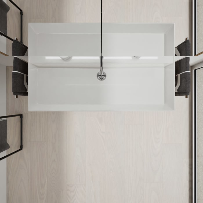 burgbad Devio Keramik-Waschtisch mit Unterschrank und LED-Spiegelschrank 100,5 cm, 2 Auszüge