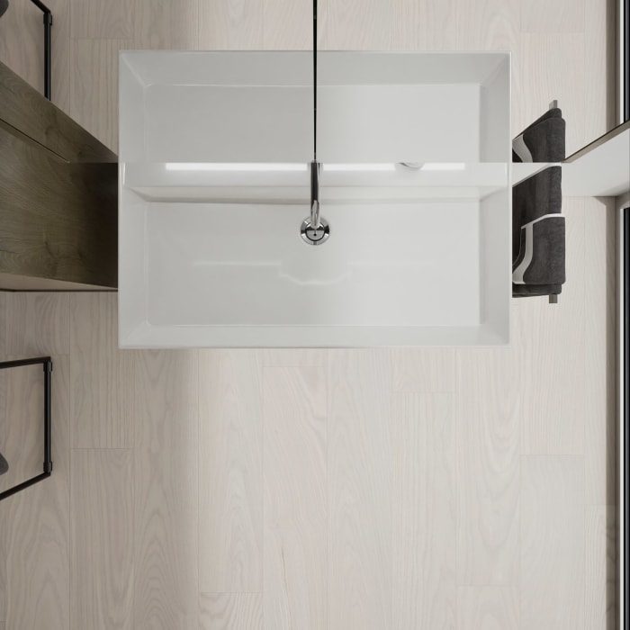 burgbad Devio Keramik-Waschtisch mit Unterschrank und LED-Spiegelschrank 80 cm, 1 Auszug