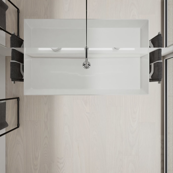 burgbad Devio Keramik-Waschtisch mit Unterschrank und LED-Spiegelschrank 100 cm, 1 Auszug