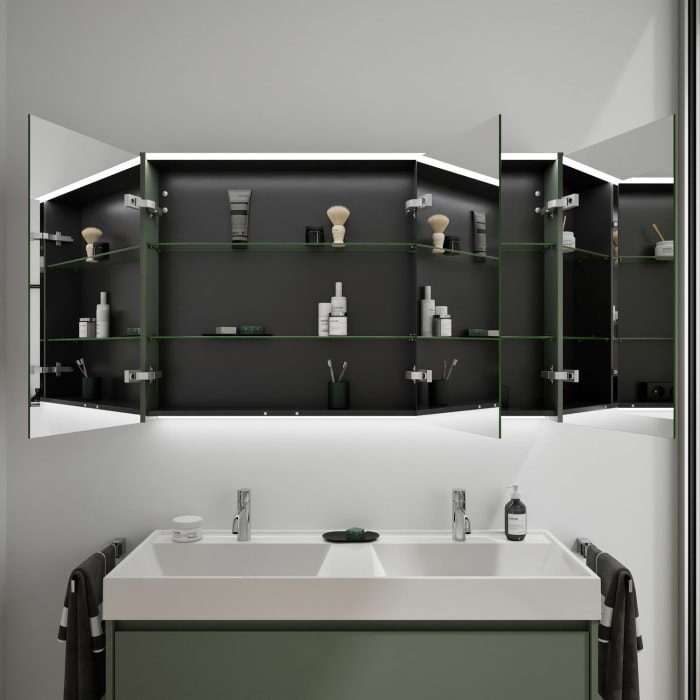 burgbad Devio Spiegelschrank 120 x 76,5 cm, Doppeltür links
