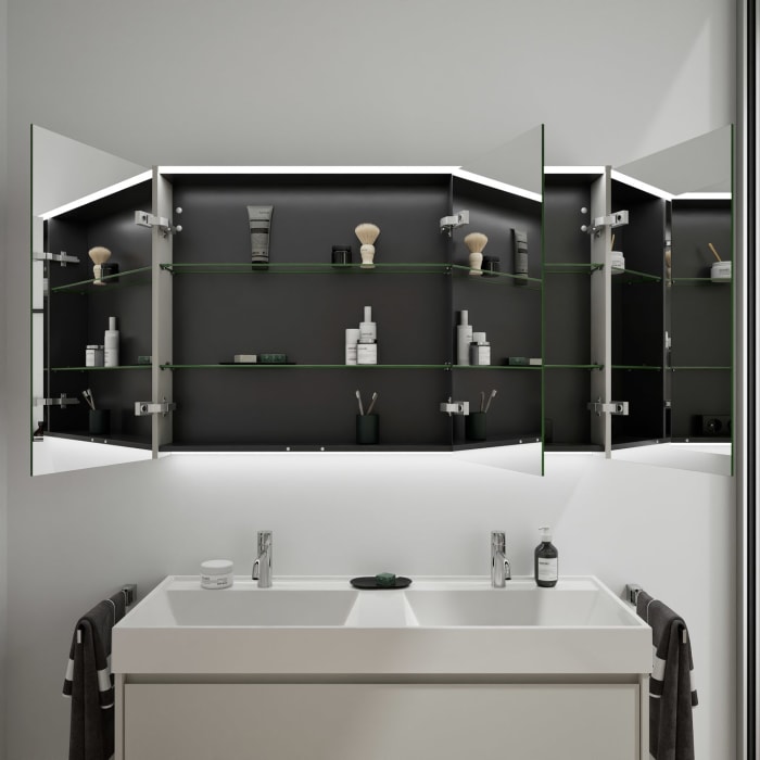 burgbad Devio Spiegelschrank 120 x 76,5 cm, Doppeltür links