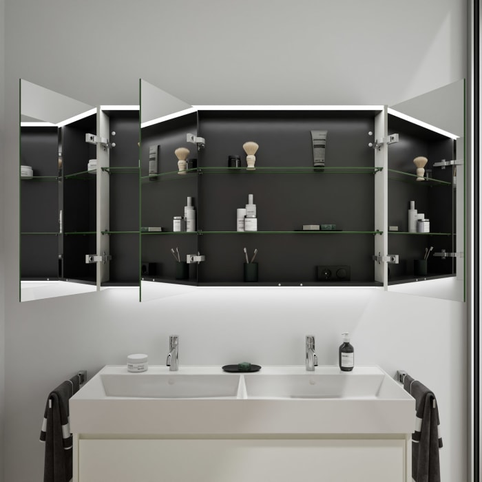 burgbad Devio Spiegelschrank 120 x 76,5 cm, Doppeltür rechts