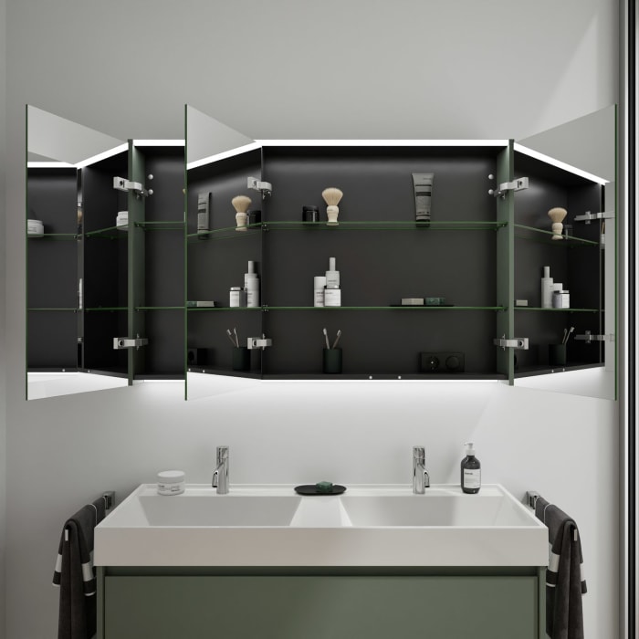 burgbad Devio Spiegelschrank 120 x 76,5 cm, Doppeltür rechts