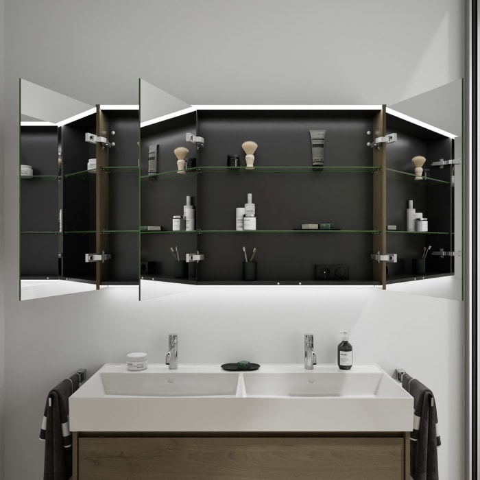 burgbad Devio Spiegelschrank 120 x 76,5 cm, Doppeltür rechts
