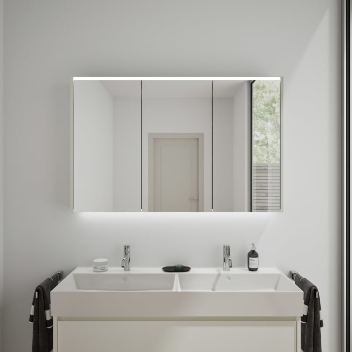 burgbad Devio Spiegelschrank 120 x 76,5 cm, Doppeltür links