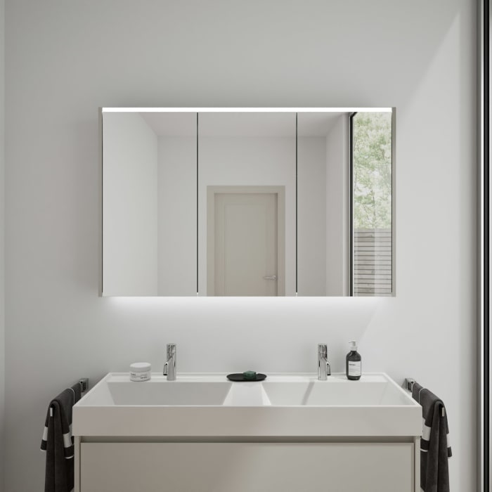 burgbad Devio Spiegelschrank 120 x 76,5 cm, Doppeltür links