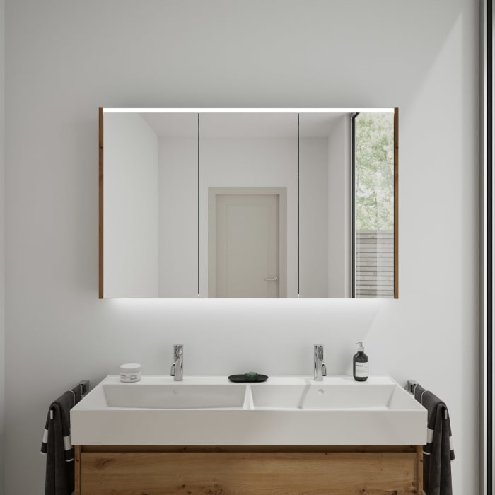 burgbad Devio Spiegelschrank 120 x 76,5 cm, Doppeltür links