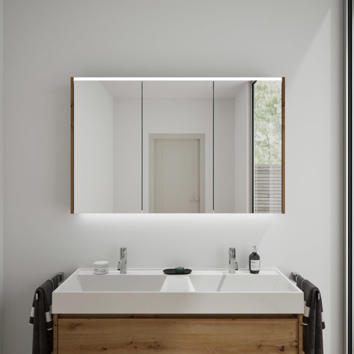 burgbad Devio Spiegelschrank 120 x 76,5 cm, Doppeltür rechts