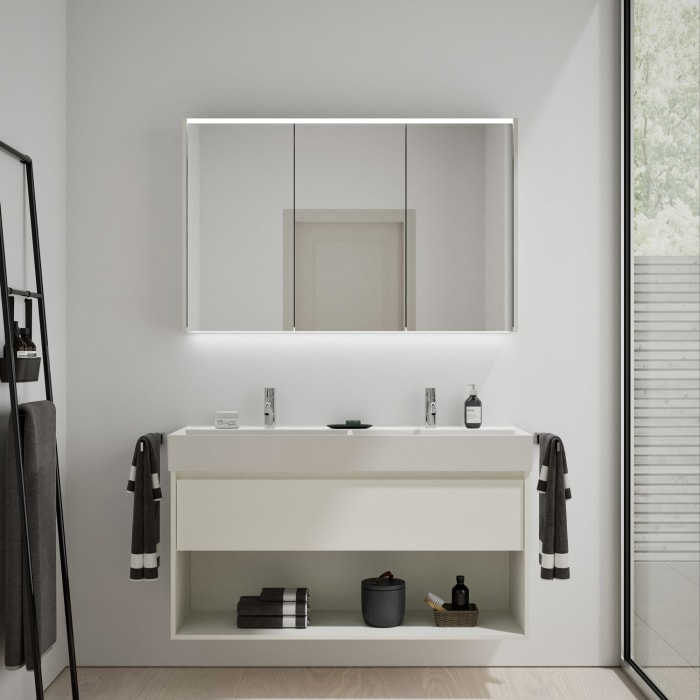 burgbad Devio Spiegelschrank 120 x 76,5 cm, Doppeltür links
