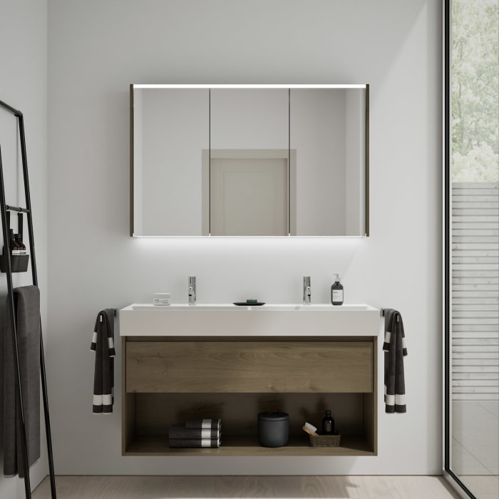 burgbad Devio Spiegelschrank 120 x 76,5 cm, Doppeltür rechts