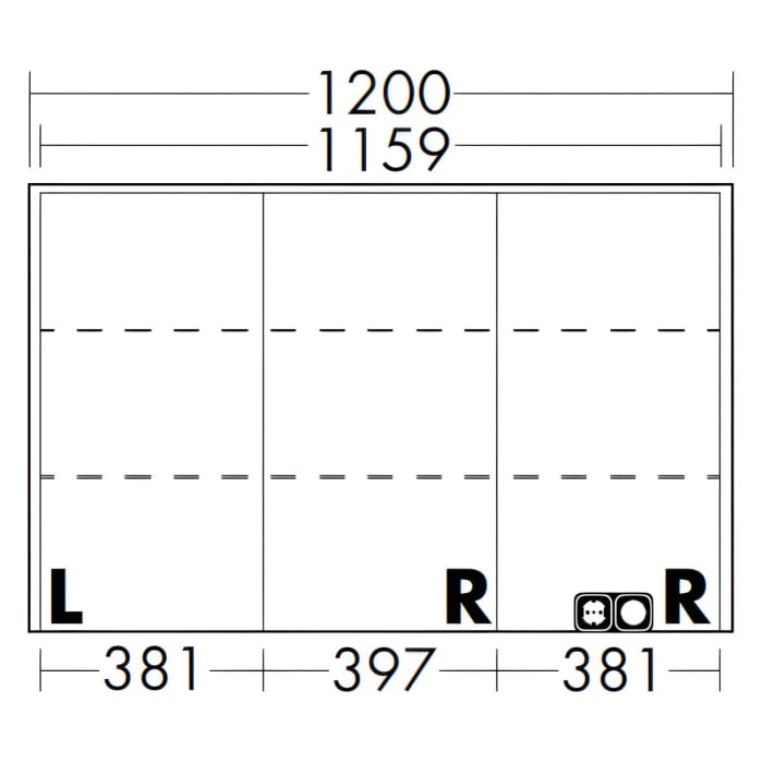 burgbad Devio Spiegelschrank 120 x 76,5 cm, Doppeltür links