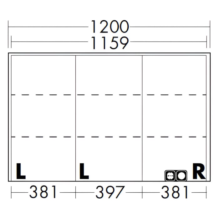 burgbad Devio Spiegelschrank 120 x 76,5 cm, Doppeltür rechts