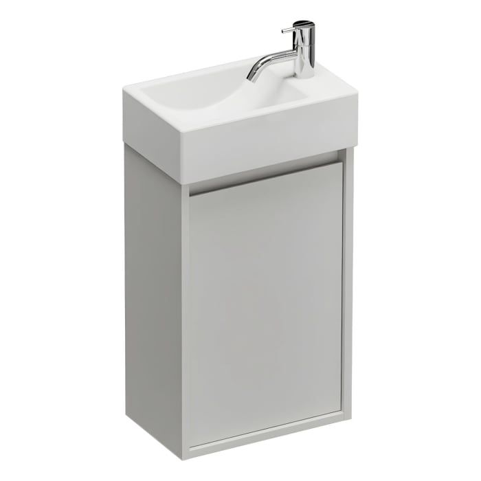 burgbad Devio Keramik-Waschtisch mit Unterschrank 37 cm, Türanschlag rechts