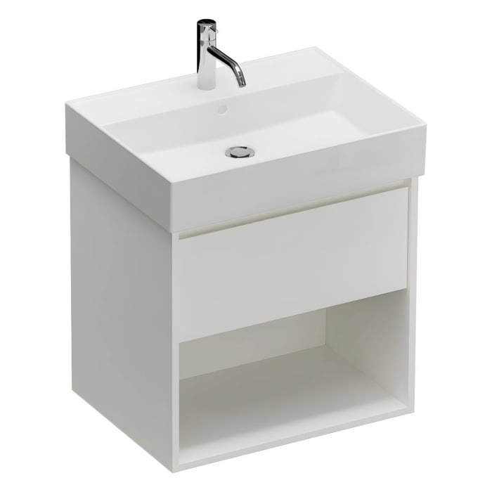 burgbad Devio Keramik-Waschtisch mit Unterschrank 60,5 cm, 1 Auszug