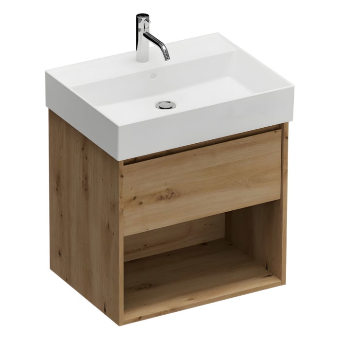 burgbad Devio Keramik-Waschtisch mit Unterschrank 60,5 cm, 1 Auszug