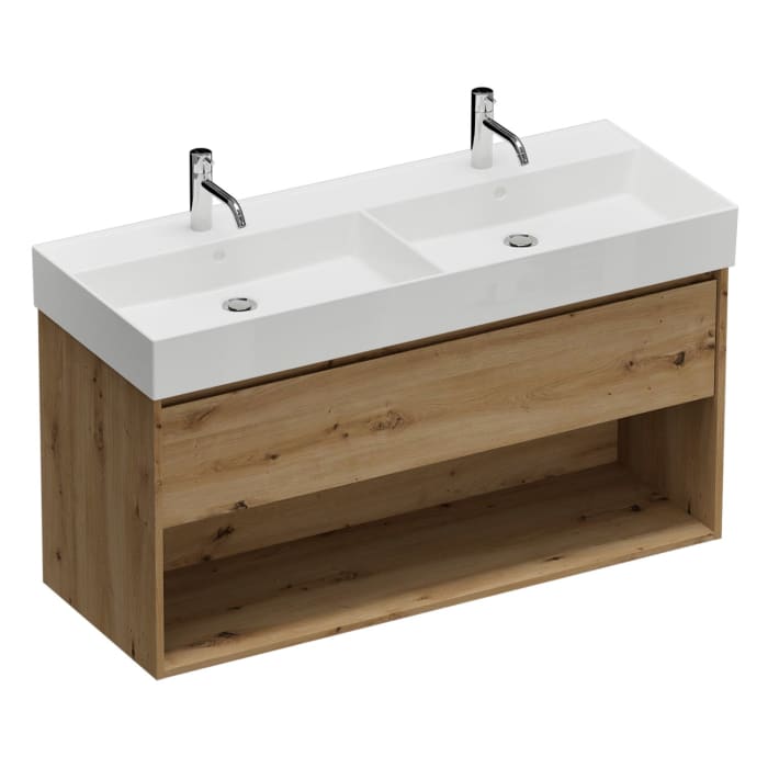 burgbad Devio Keramik-Waschtisch mit Unterschrank 120,5 cm, 1 Auszug