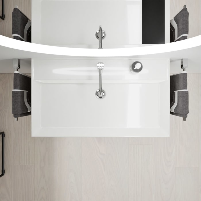 burgbad Devio Keramik-Waschtisch mit Unterschrank 80,5 cm, 1 Auszug