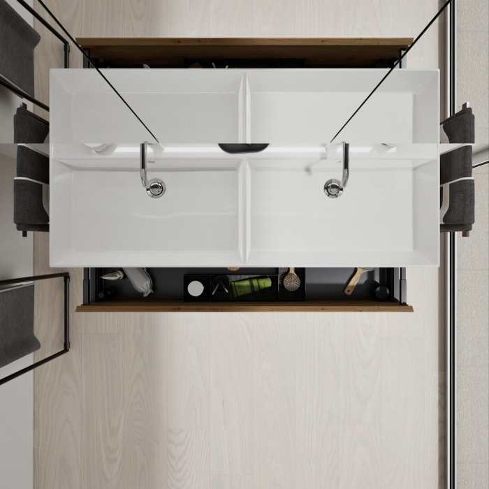 burgbad Devio Keramik-Waschtisch mit Unterschrank 120,5 cm, 1 Auszug