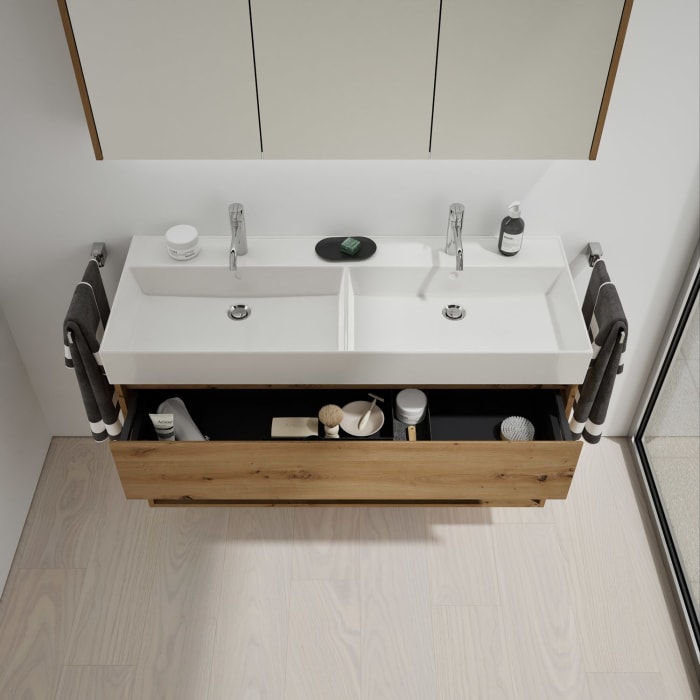 burgbad Devio Keramik-Waschtisch mit Unterschrank 120,5 cm, 1 Auszug