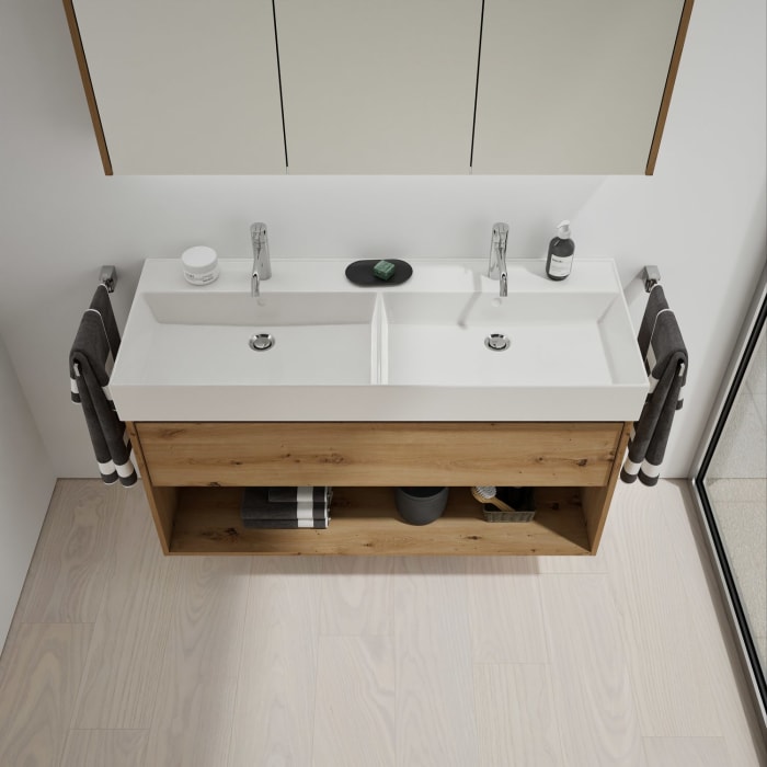 burgbad Devio Keramik-Waschtisch mit Unterschrank 120,5 cm, 1 Auszug