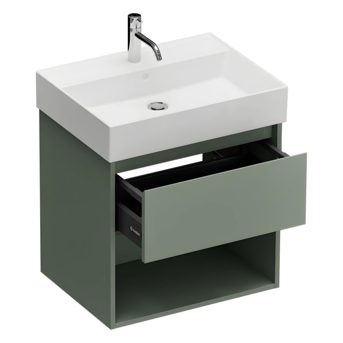 burgbad Devio Keramik-Waschtisch mit Unterschrank 60,5 cm, 1 Auszug