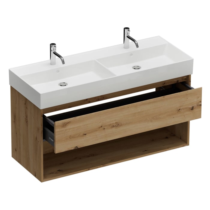 burgbad Devio Keramik-Waschtisch mit Unterschrank 120,5 cm, 1 Auszug