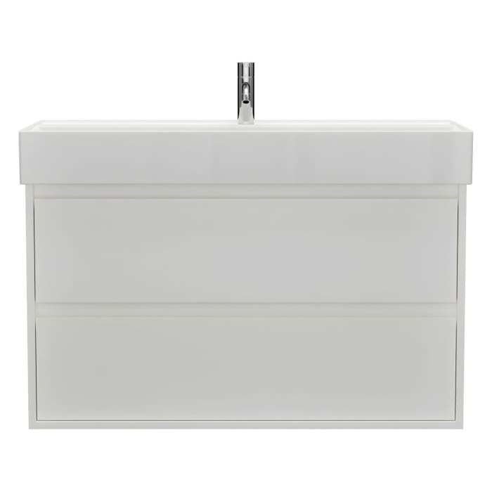 burgbad Devio Keramik-Waschtisch mit Unterschrank 100,5 cm, 2 Auszüge